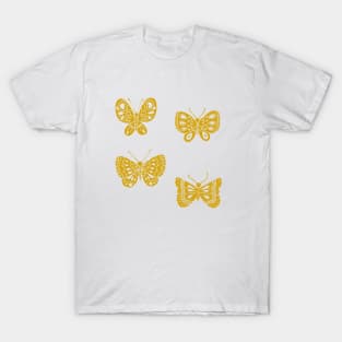 Butterflies on Mustard T-Shirt